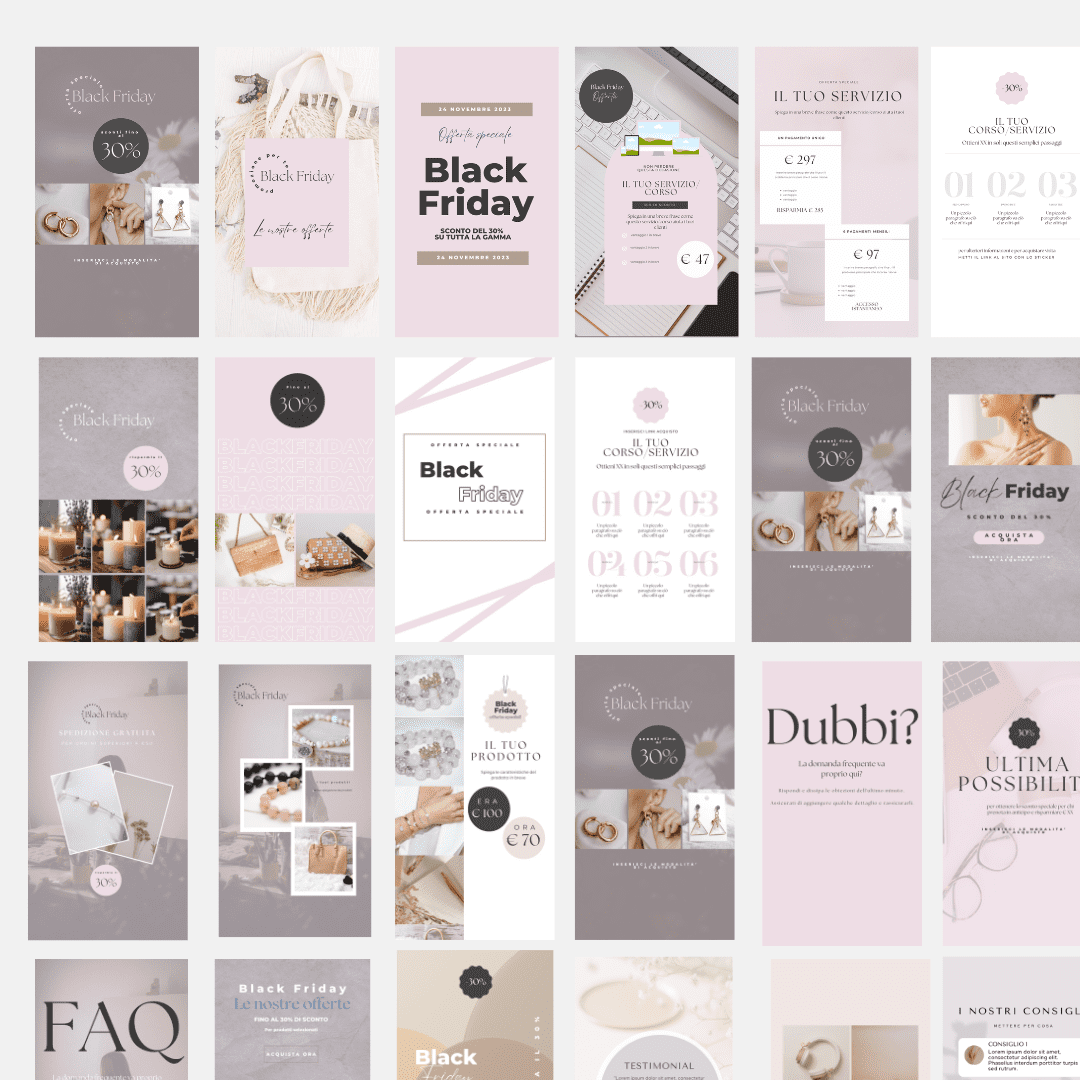 The Fashion Cherry Diary - Template Canva stories - collezione Sofisticata speciale Black Friday
